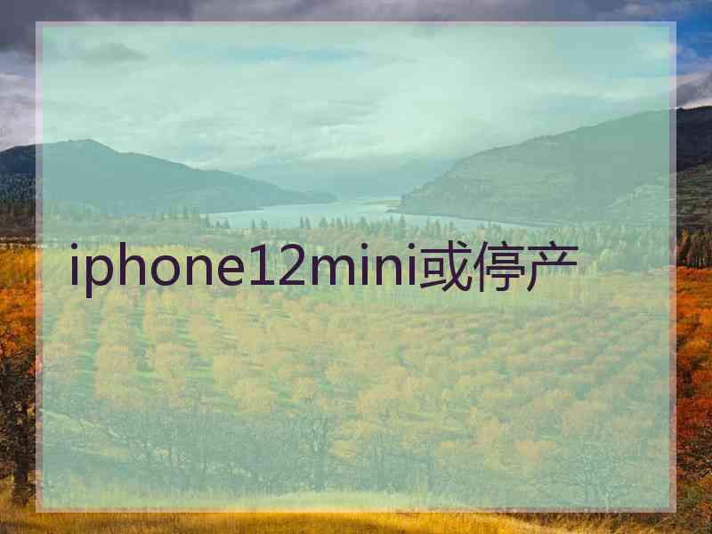 iphone12mini或停产