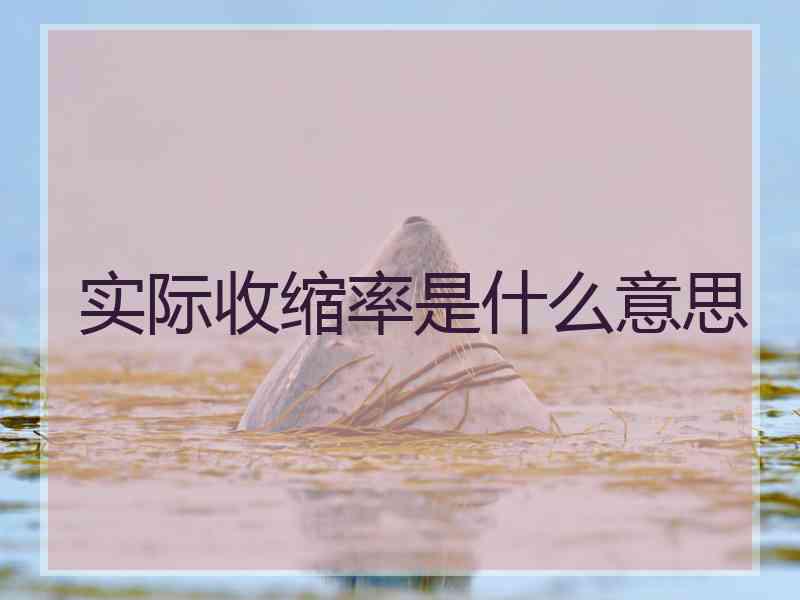 实际收缩率是什么意思