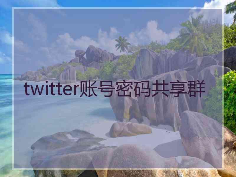 twitter账号密码共享群