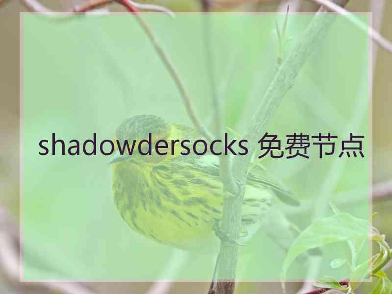 shadowdersocks 免费节点