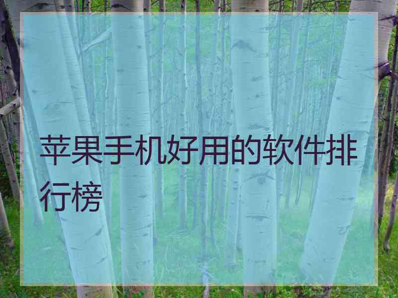 苹果手机好用的软件排行榜