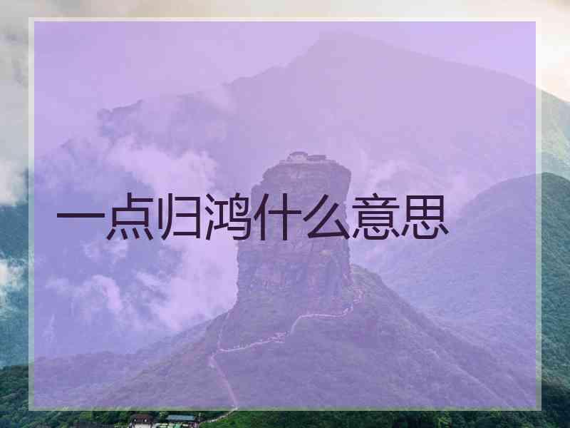 一点归鸿什么意思