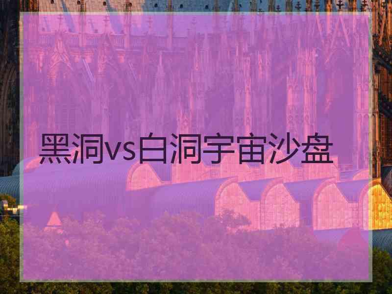 黑洞vs白洞宇宙沙盘