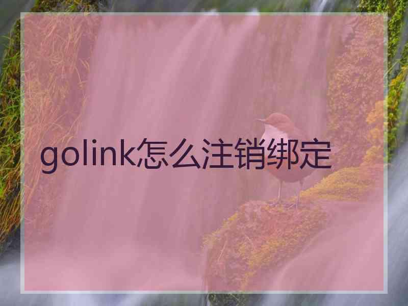 golink怎么注销绑定