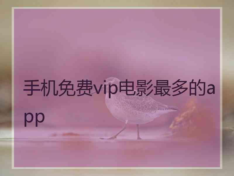 手机免费vip电影最多的app