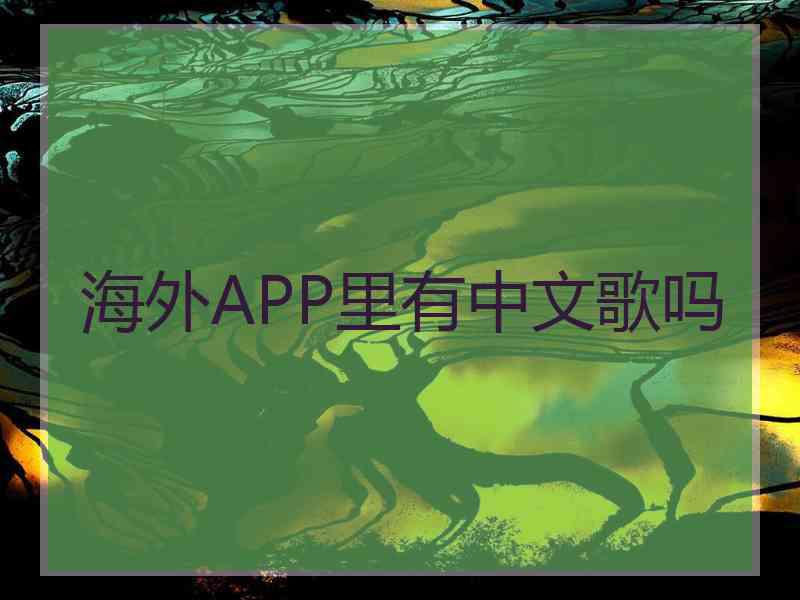 海外APP里有中文歌吗