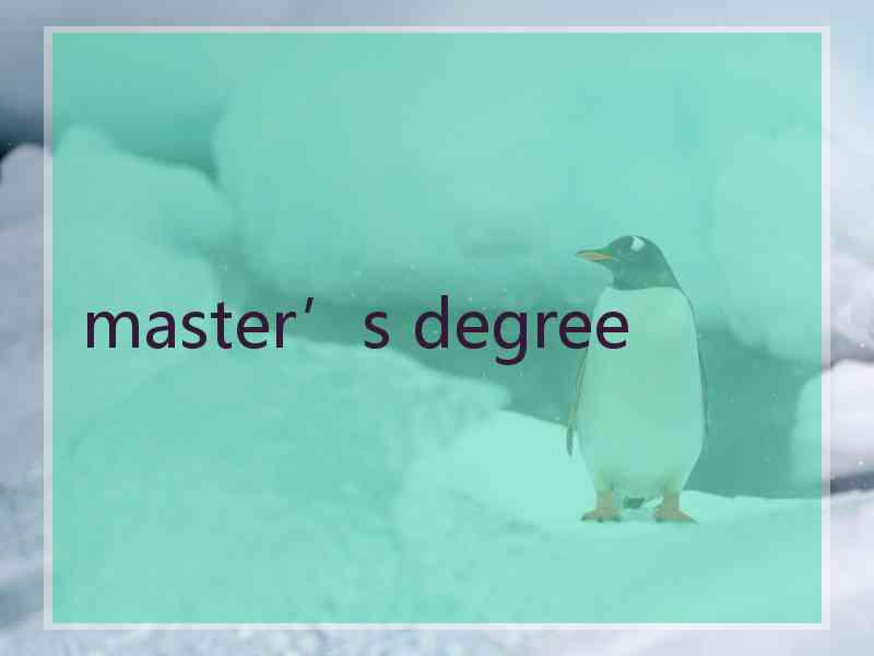 master’s degree