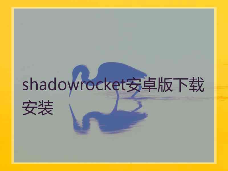 shadowrocket安卓版下载安装