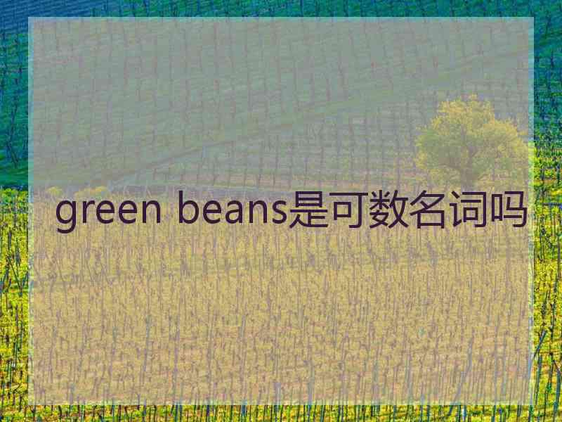 green beans是可数名词吗