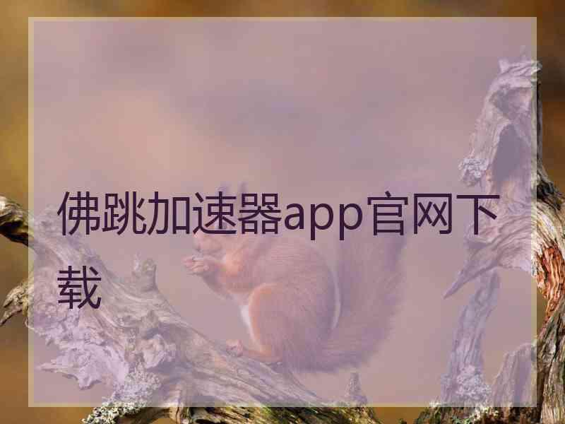 佛跳加速器app官网下载