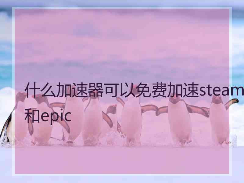 什么加速器可以免费加速steam和epic