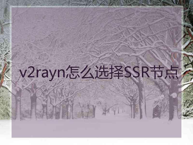 v2rayn怎么选择SSR节点