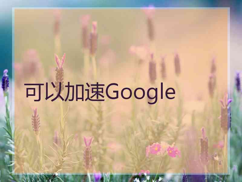 可以加速Google