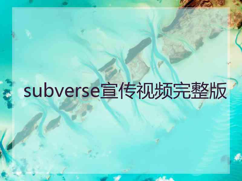 subverse宣传视频完整版