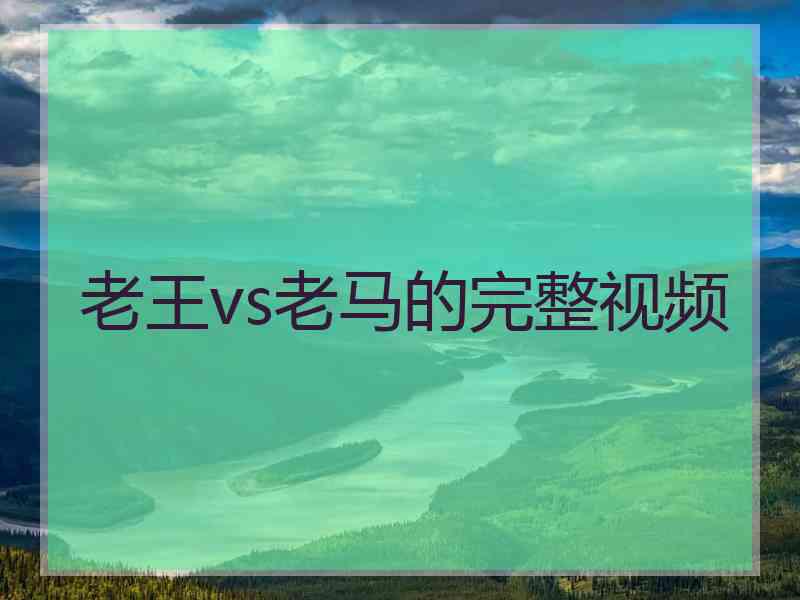 老王vs老马的完整视频