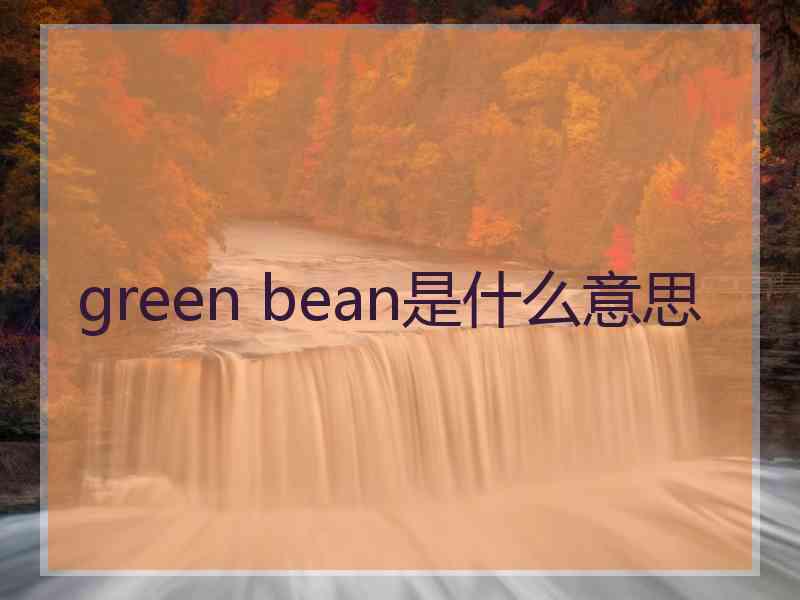 green bean是什么意思