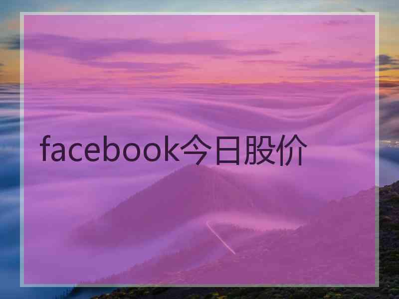 facebook今日股价