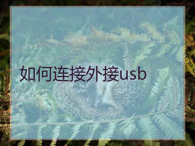 如何连接外接usb