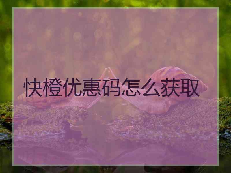 快橙优惠码怎么获取