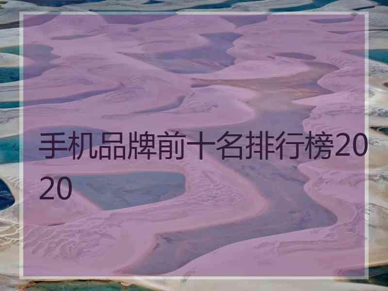 手机品牌前十名排行榜2020