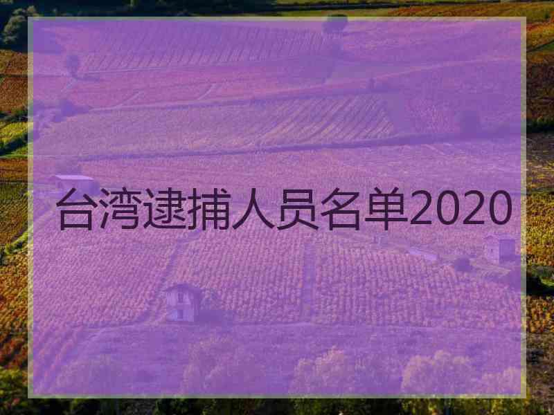 台湾逮捕人员名单2020