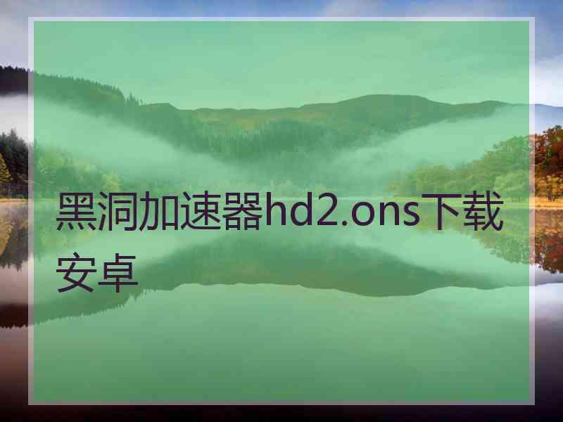 黑洞加速器hd2.ons下载安卓