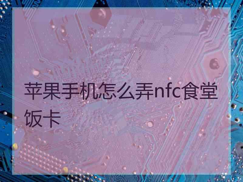 苹果手机怎么弄nfc食堂饭卡