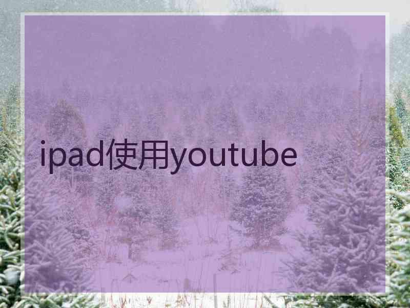 ipad使用youtube