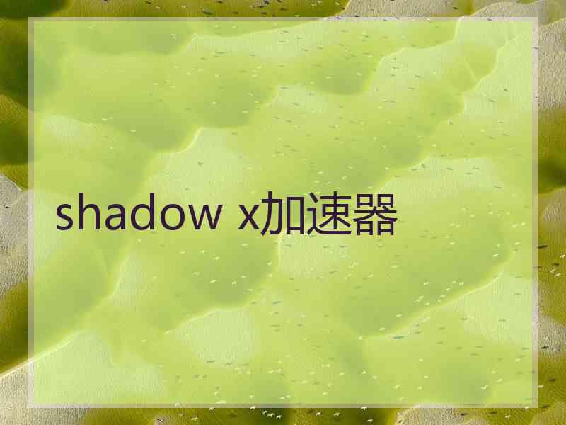 shadow x加速器