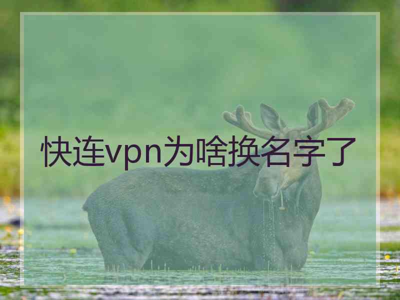 快连vpn为啥换名字了