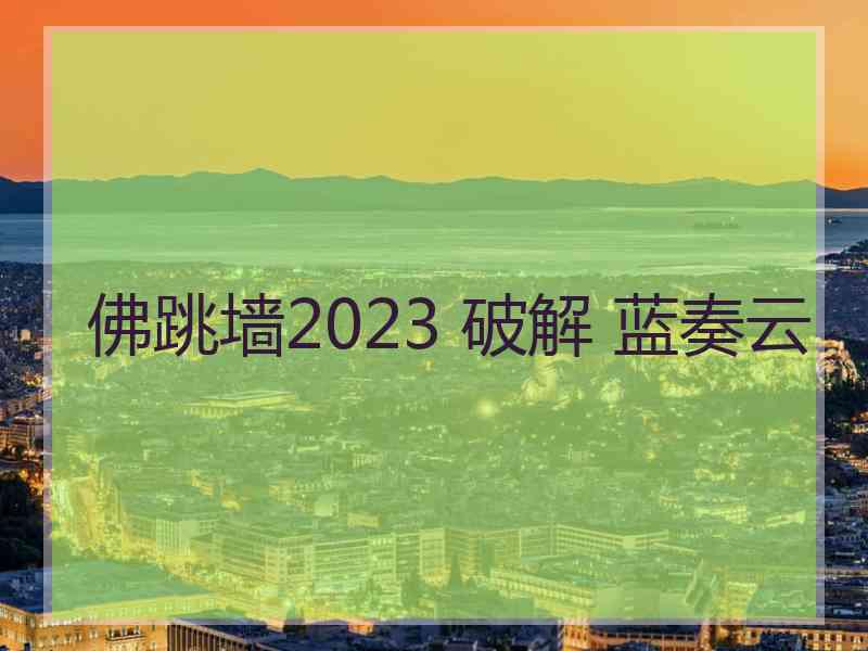 佛跳墙2023 破解 蓝奏云