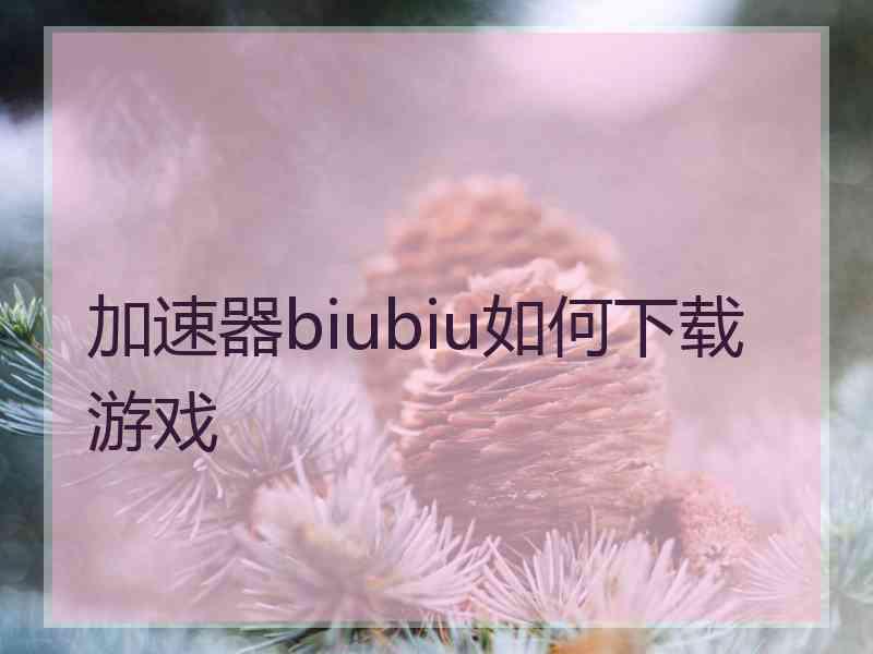 加速器biubiu如何下载游戏