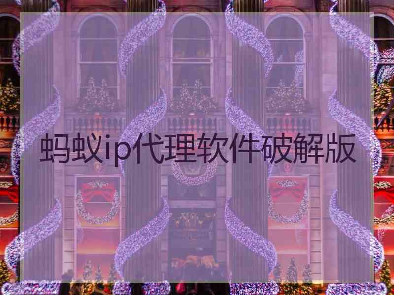 蚂蚁ip代理软件破解版