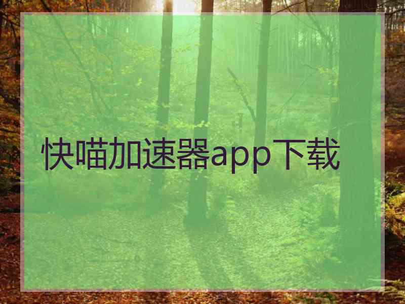 快喵加速器app下载