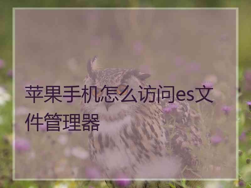 苹果手机怎么访问es文件管理器