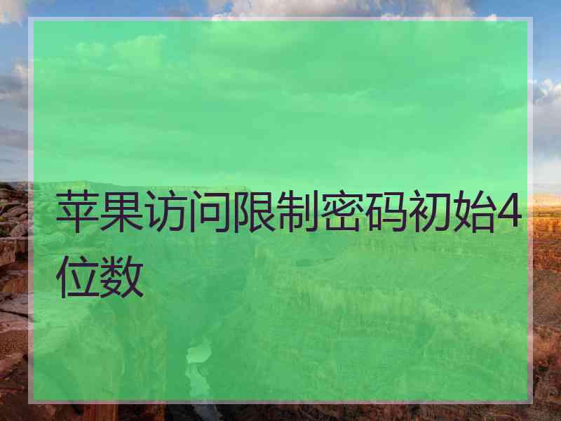 苹果访问限制密码初始4位数