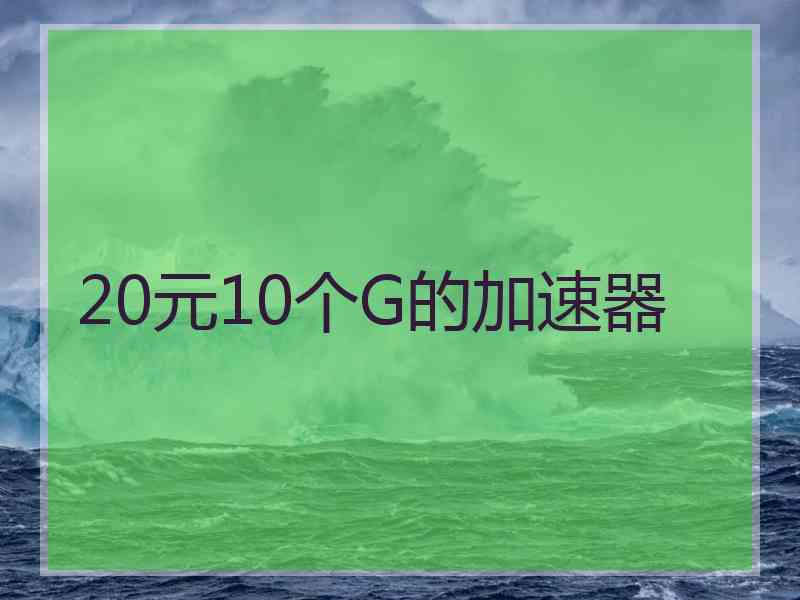 20元10个G的加速器