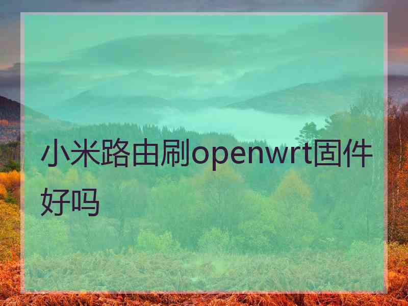 小米路由刷openwrt固件好吗