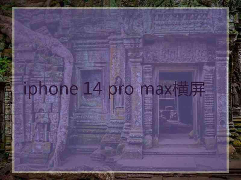 iphone 14 pro max横屏