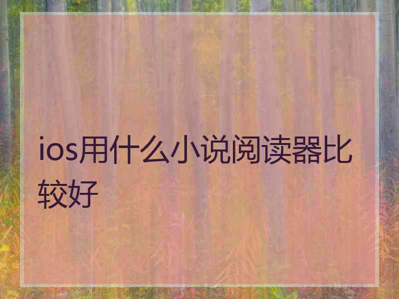 ios用什么小说阅读器比较好